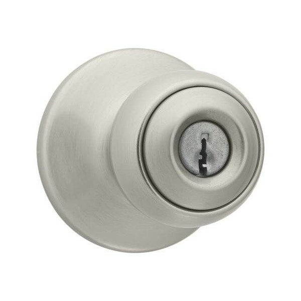 Polo Knob Entry Door Lock with New Chassis with 6AL Latch and RCS Strike Satin Nickel Finish